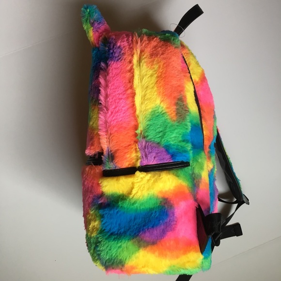 Multi Color Betsey Johnson Unicorn 濾 Fur Backpack - Picture 5 of 8